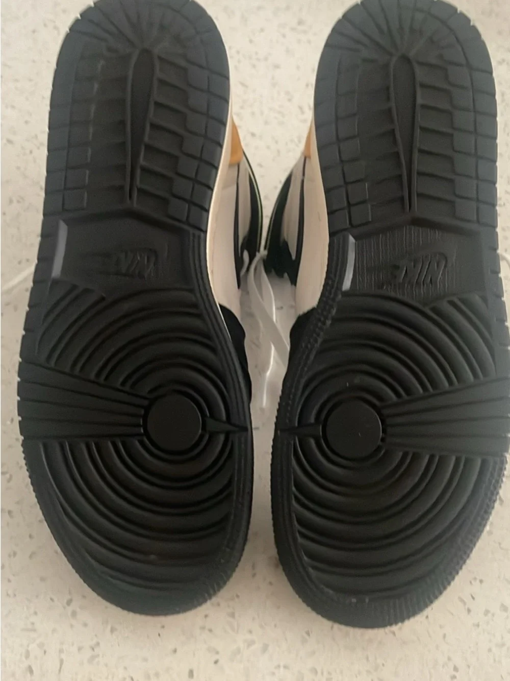 Men's High-Top Sneakers in White, Black & Yellow Accent